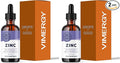 VIMERGY USDA Organic Zinc Supplements for Women & Men (7.5mg Liquid Zinc Per Serving) Fast-Absorbing Immune Support, Promotes Healthy Bones & Skin, Vegan (Pack of 2)