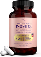 QSTA Myo-Inositol & D-Chiro Inositol Supplement for Women 2050mg (40:1 Ratio) – 9-in-1 Hormonal Balance & Metabolic Support with Folate, Vitamin B6, B12, D3, Zinc & Chromium. 90 Myo Inositol Capsules