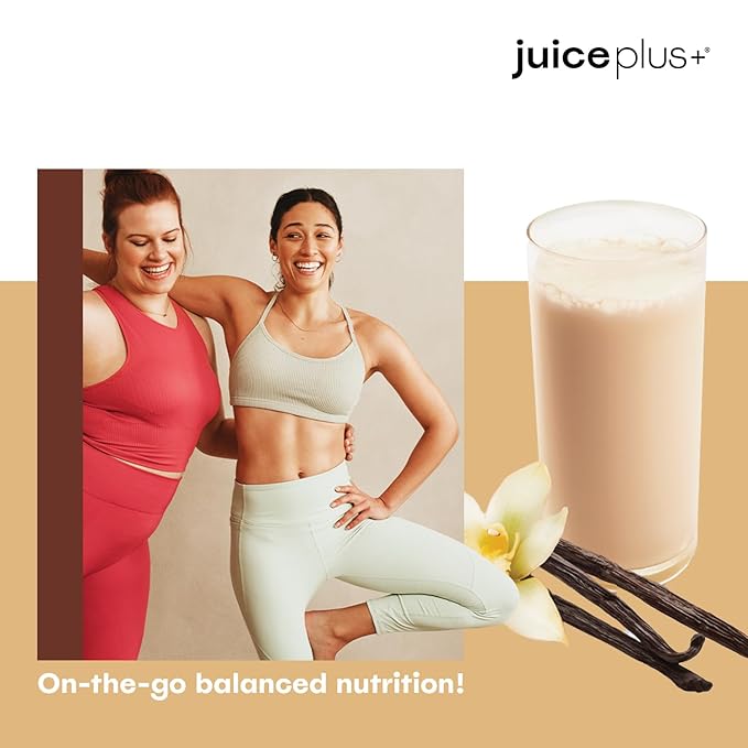 Complete by JuicePlus+ Single Serve French Vanilla Shakes - Plant-Based Nutrition - Vegan, Gluten-Free, Non-GMO, Kosher, Whole Food Based Shake Powder with Protein, Fiber & Prebiotics - 15 Servings