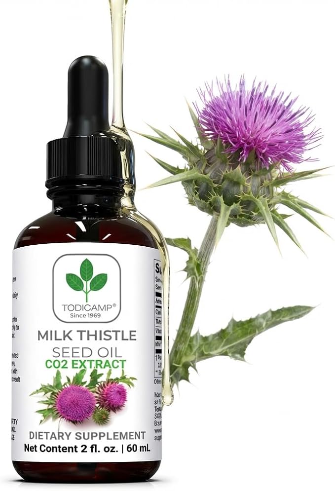 Milk Thistle Seed Oil Extract 2 fl oz - CO2 Liquid Milk Thistle Extract - Rich in Silymarin, VIT E, Zinc, Omegas, Tocopherols - Sweet and Pleasant Taste