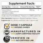 Maca Extract Capsules | 5% Macamides | Lepidium meyenii | Mood, Energy, and Vitality | 60 Count