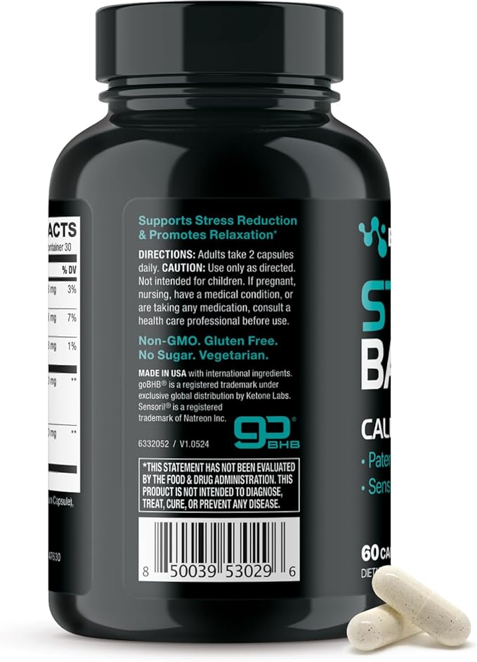 Calming Cortisol Supplement for Women & Men - Clinically Validated Sensoril Ashwagandha and goBHB Mood Support Supplement for Balanced Energy & Focus and Cortisol Support - 3rd Party Lab Tested