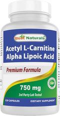 Best Naturals Acetyl L-Carnitine and Alpha Lipoic Acid 750 mg 120 Capsules