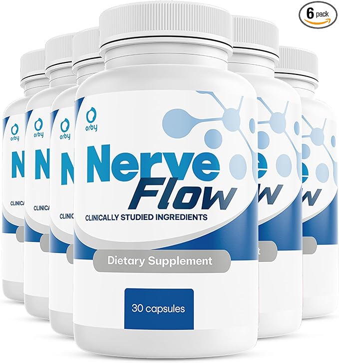 Orby NerveFlow – Natural Daily Wellness Supplement with Magnesium, Turmeric & CoQ10 – Non-GMO, GMP Certified, Made in USA – 30 Capsules, 6 Month Supply