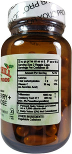 Holly Hill Health Foods Cranberry + D-Mannose, 60 Vegetable Capsules