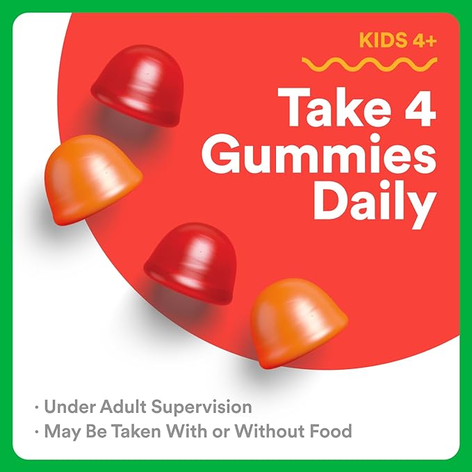 SmartyPants Organic Kids Multivitamin Gummies: Omega 3 (ALA), Vitamin D3, C, Vitamin B12, B6, A, K & Zinc for Immune Support, Biotin, Vegetarian, Three Fruit Flavors, 120 Count (30 Day Supply)