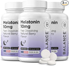 Balancebreens Melatonin 10mg Fast-Dissolve, 120 Tablets – Natural Sleep Aid for Restful Nights, Drug-Free Support for Relaxation and Tranquility