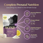 BOND Prenatal Vitamin Drink Mix for Women with Iron, Supports Hormone Balance, Folate & B12 for Energy & Calm Mood, Plant-Based Omega-3 for Cognitive Support, Magnesium, D3, B6, Non-GMO, 30-day Supply