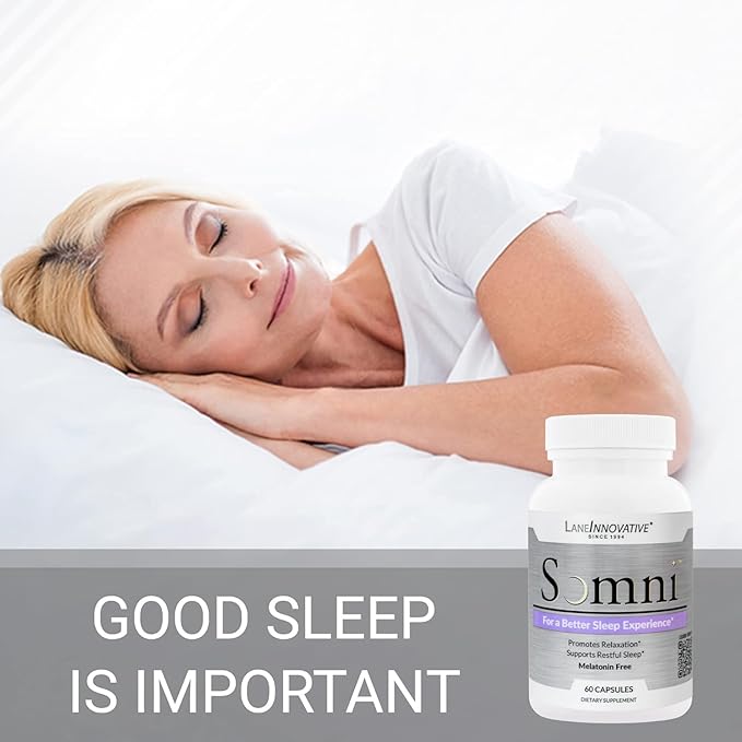 Lane Innovative - Somni, Sleep Aid Supplement, Promotes Relaxation & Balance, Helps Combat Occasional Stress, Rich in Essential Vitamins & Herbal Extracts, Supports More Restful Sleep (20 Servings)