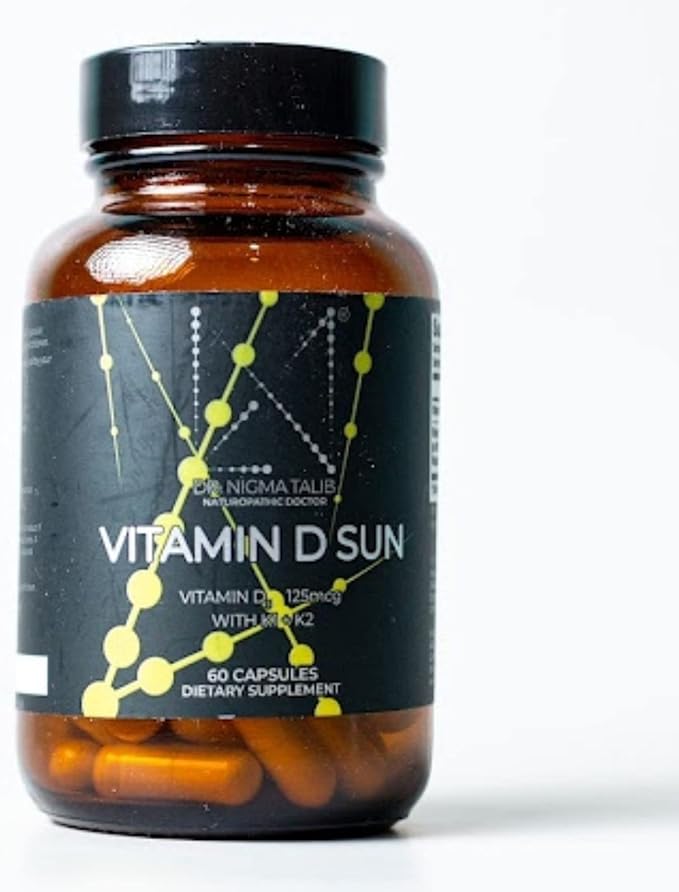 DR. NIGMA Vitamin D 5000iu Sun with K1 + K2 to Support Skin concerns, a Happy and Healthy Body - 60 Capsules