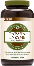 GNC Natural Brand Papaya Enzyme, 600 chewable Tablets