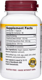 NutriBiotic Grapefruit Seed Extract CapsulesPlus, 125 mg of GSE, 90 Count
