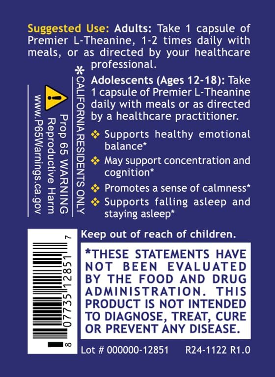 Quantum Nutrition Labs L-Theanine Extra Strength - Pure L Theanine Supplement 200mg, Focus & Energy for Men & Women, Amino Acid for Relaxation, Natural Support for Adults & Kids - 60 Vegan Capsules