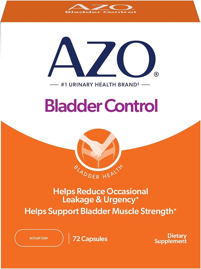 AZO Bladder Control with Go-Less Daily Supplement | Helps Reduce Occasional Urgency, leakage due to laughing, sneezing and exercise††† | 72 Capsules
