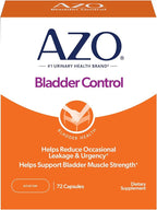 AZO Bladder Control with Go-Less Daily Supplement | Helps Reduce Occasional Urgency, leakage due to laughing, sneezing and exercise††† | 72 Capsules
