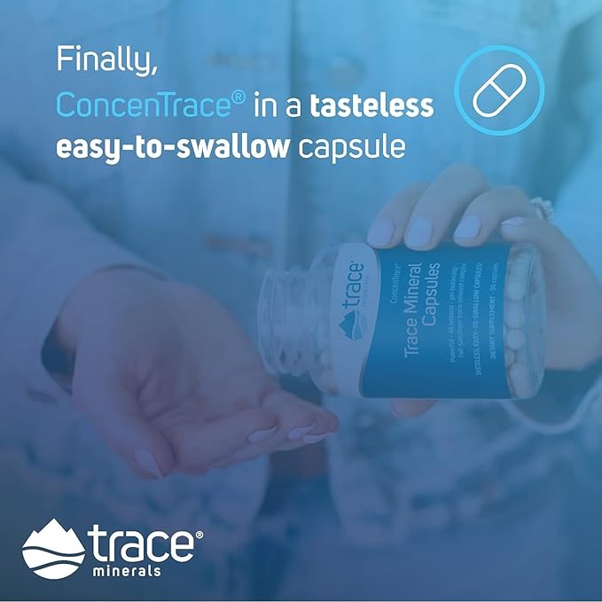 Trace Minerals ConcenTrace Trace Mineral Capsules - ConcenTrace Capsules for Overall Health - Bone Strength, Muscle Recovery & Energy Support - Gluten-Free & Vegan - 90 Count (30 Servings)