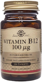 Solgar Vitamin B12 100 mcg - 100 Tablets - Energy Metabolism & Nervous System Support - Non-GMO, Vegan, Gluten & Dairy Free, Kosher, Halal - 100 Servings