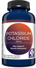 MD Life Potassium Chloride Supplement - Third Party Lab Tested - Potassium Chloride Capsules May Help Support Muscle Function & Healthy Blood Pressure Vegetarian Potassium Supplement (60 Capsules)