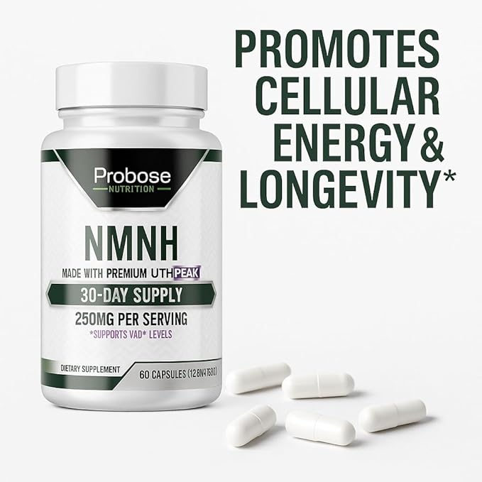 Uthpeak NMNH NAD Supplement 250mg - Recommended Dose for Healthy Aging, a Memory Focus Supplement for Cognitive Function Support (60 Capsules) - Alternative to NR, NAD, Quercetin and Fisetin