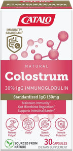 CATALO Bovine Colostrum Supplement for Women & Men - 30% IgG Immunoglobulins Formula - 500mg Colostrum Extract per Capsule - Plant-Based Capsules, 30 Capsules
