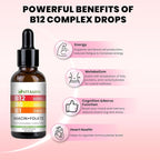 Vitamin B12 and B6 Liquid Drops, B12 Sublingual Vitamin B Complex - B 12 Vitamin 5000mcg - B12 Methylcobalamin for Energy, Brain, and Heart Support with, Raspberry, 80 Servings