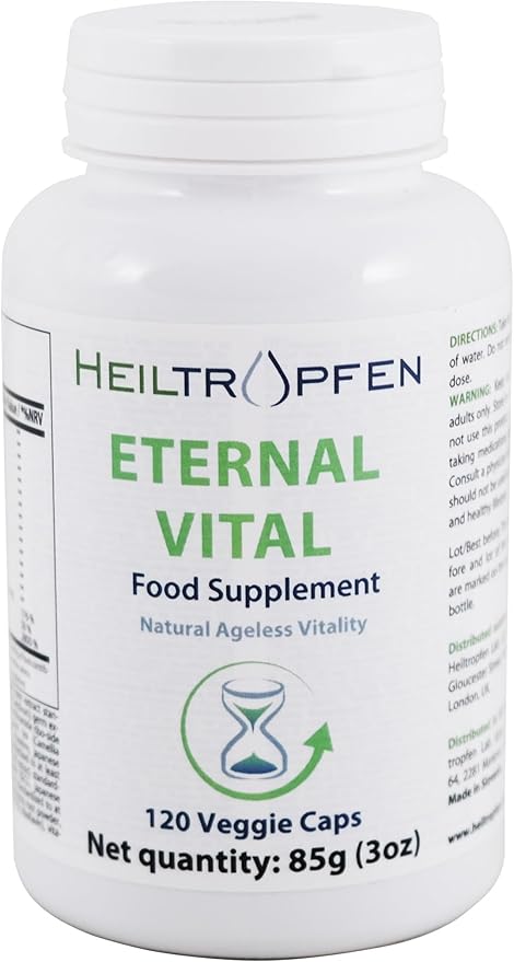 Heiltropfen Eternal Vital - Natural Ageless Vitality | 12-Compound Complex | 120 Veggie Capsules | Dietary Supplement | Third-Party Tested