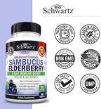 Elderberry Capsules with Zinc and Vitamin C for Adults - Immune Support Vitamins for Women and Men - Black Sambucus Elderberry Vitamin C and Zinc - Immune Defense Multiminerals Supplement, 60 Count