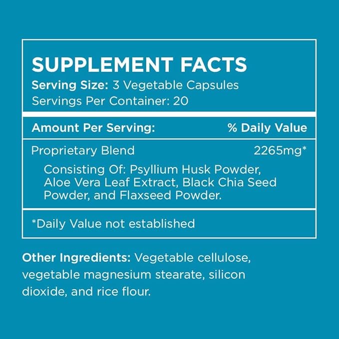 Pure for Men Original Cleanliness Stay Ready Fiber Supplement | Helps Promote Digestive Regularity | Psyllium Husk, Aloe Vera, Chia Seeds, Flaxseeds | Proprietary Formula | 60 Vegan Capsules