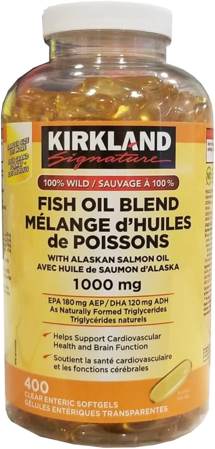 Costco Companies Inc. Kirkland Signature 100% Wild Fish Oil Blend with Alaskan Salmon Oil, 1000mg, 400 Softgels