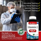 FITO MEDIC'S Lab - Vitamin e - 400 IU, 300 Softgels of - Pure- Vitamin e Oil - for Antioxidant Support- Vitamin e Capsules - Ultra high Absorption- vitamina e.