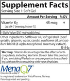 Carlson - Vitamin K2 MK-7 (Menaquinone), 45 mcg, Bone Support, Calcium Bioavailability, K2 Vitamin, Vitamin K-2, 90 Softgels