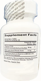 Cardiovascular Research Lipothiamine B Supplement 120 Tablets - Vitamin B1 Now with Alpha Lipoic Acid - 2 X 60 Count