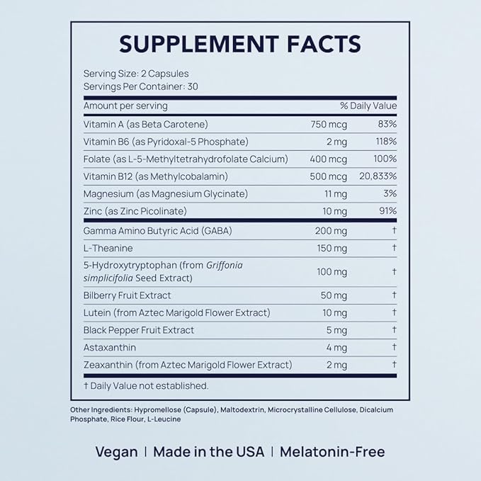 CLEAR STATE Eye Health Supplement for Screen Fatigue & Eye Strain – Lutein, Zeaxanthin, Astaxanthin, Bilberry Formula – Blue Light Digital Detox Eye Vitamins with L-Theanine – Vegan, Melatonin Free