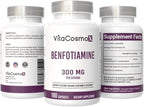 Benfotiamine 300mg, 180 Veggie Capsules, Fat Soluble Vitamin B1, Non-GMO, Gluten-Free, Vegan