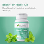 EZ Melts Melatonin - Sleep Support Supplement - No Artificial Flavors - Non-GMO & Sugar-Free - Cool Mint - 120 Dissolvable Tablets (120 Servings)