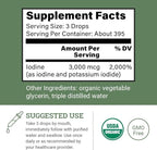 Organic Lugol's Iodine (2-Pack), Iodine and Potassium Iodide 2% Solution 3000 mcg - Liquid Supplement Drops for Thyroid Support for Women & Men, Metabolism Health, Detox Boost - 395 Servings (2 Fl Oz)