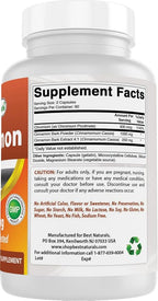 Best Naturals Cinnamon 2000 mg Equivalent with Chromium 400 mcg per Serving - Metabolism Support - 180 Capsules (Pack of 2)