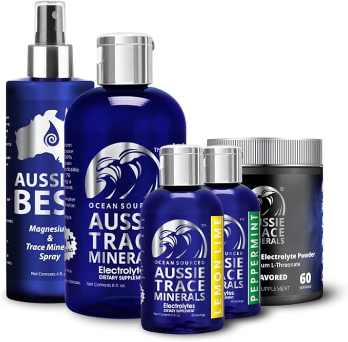 Aussie Trace Minerals - Magnesium Rich, Low Sodium, Complete Electrolyte Drops for Hydration, Energy & Recovery - 2oz / 60ml Liquid Supplement - Vegan, Keto Friendly