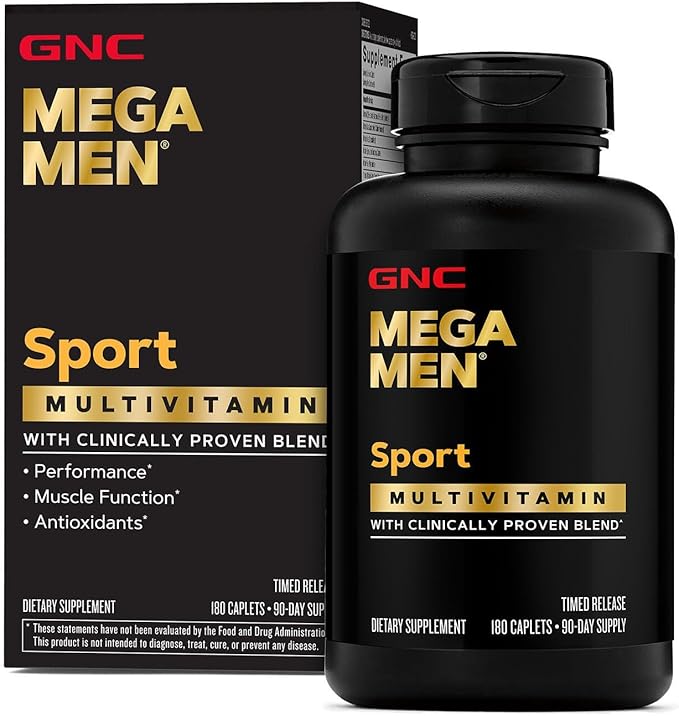 GNC Mega Men Sport Multivitamin | Performance, Muscle Function, and General Health | 180 Count
