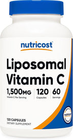 Nutricost Liposomal Vitamin C (1500mg) 120 Vegan Capsules - GMO-Free, Gluten-Free, 60 Servings