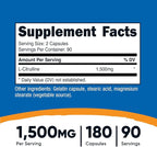 Nutricost L-Citrulline 750mg, 180 Capsules (2 Bottles)