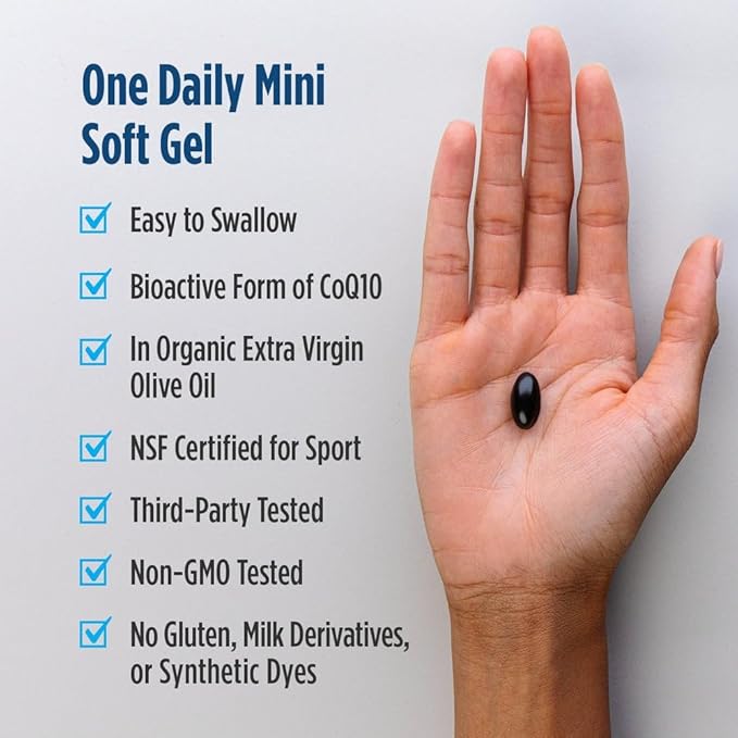 Nordic Naturals Nordic CoQ10 Ubiquinol Sport - 60 Mini Soft Gels - 100 mg Ubiquinol - Heart Health, Physical Performance, Cellular Energy Production - Non-GMO - 60 Servings