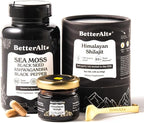 Better Alt Shilajit Resin 30 gm & Sea Moss Capsules Energy Duo| Shilajit Gold Grade for Men & Women with High Potency & Irish Sea Moss with Black Seed Oil