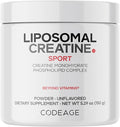 Codeage Liposomal Creatine Powder Supplement, Pure Creatine Monohydrate 5000mg, Pre Workout & Post Workouts - Unflavored Creatine, Micronized Creatine Powder - Creatinine for Sports - 30 Servings