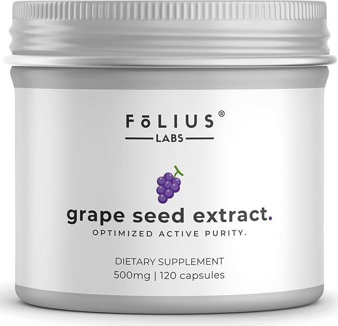 Grape Seed Extract 500mg - 95% OPCs Polyphenols - High Strength Grape Seed Supplement - Support Cardiovascular Health – 120 Capsules
