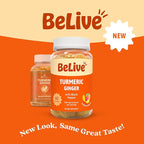 BeLive Turmeric and Ginger Gummies - 500mg - Joint and Mobility Support Supplement - Curcumin with Black Pepper for Enhanced Absorption - Gluten Free and Vegan - Tropical Flavor - 60 Count