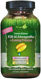 Irwin Naturals Female Balance KSM-66 Ashwagandha + Evening Primrose 60 Softgel