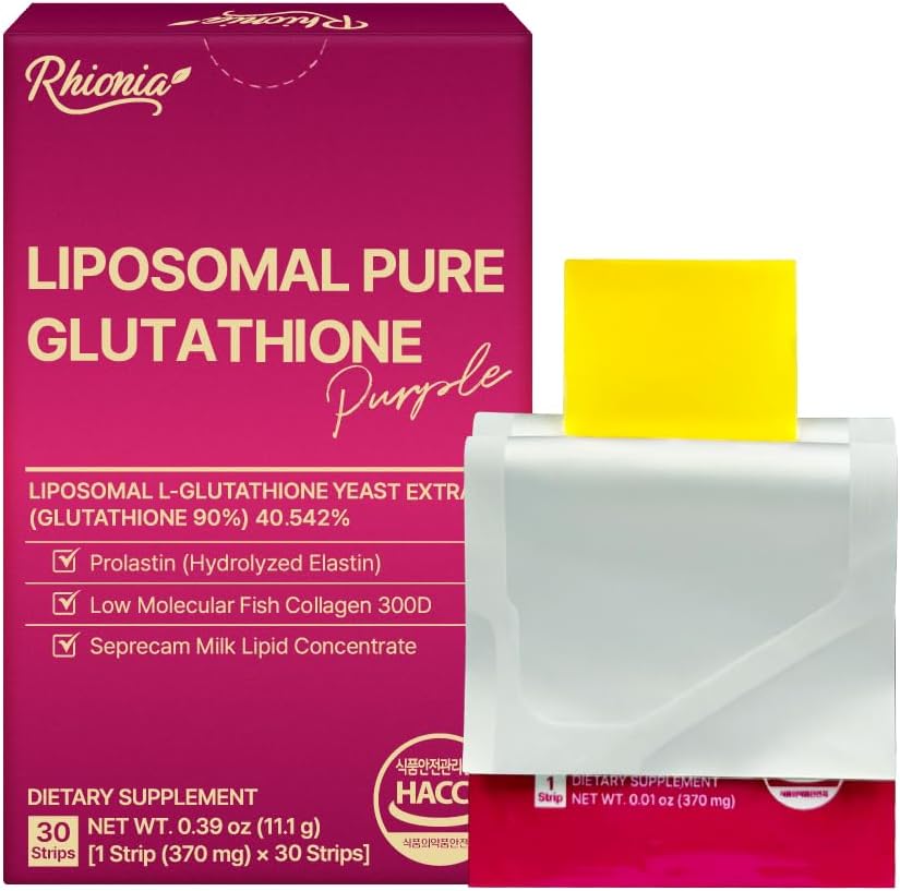 (370mg X 30) Liposomal Pure Glutathione Purple Film Strips/Glutathione 150 mg Supplement, 90% Purity