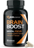 Brain Booster Supplement for Focus - Clinically Validated Nootropics Brain Support Supplement with Bacopa Monnieri Extract & Patented goBHB for Cognitive Support - 3rd Party Tested (30 Servings)
