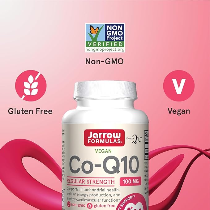 Jarrow Formulas Co-Q10 100 mg - 60 Veggie Caps - Antioxidant Support for Mitochondrial Health, Energy Production & Cardiovascular Function - Up to 60 Servings